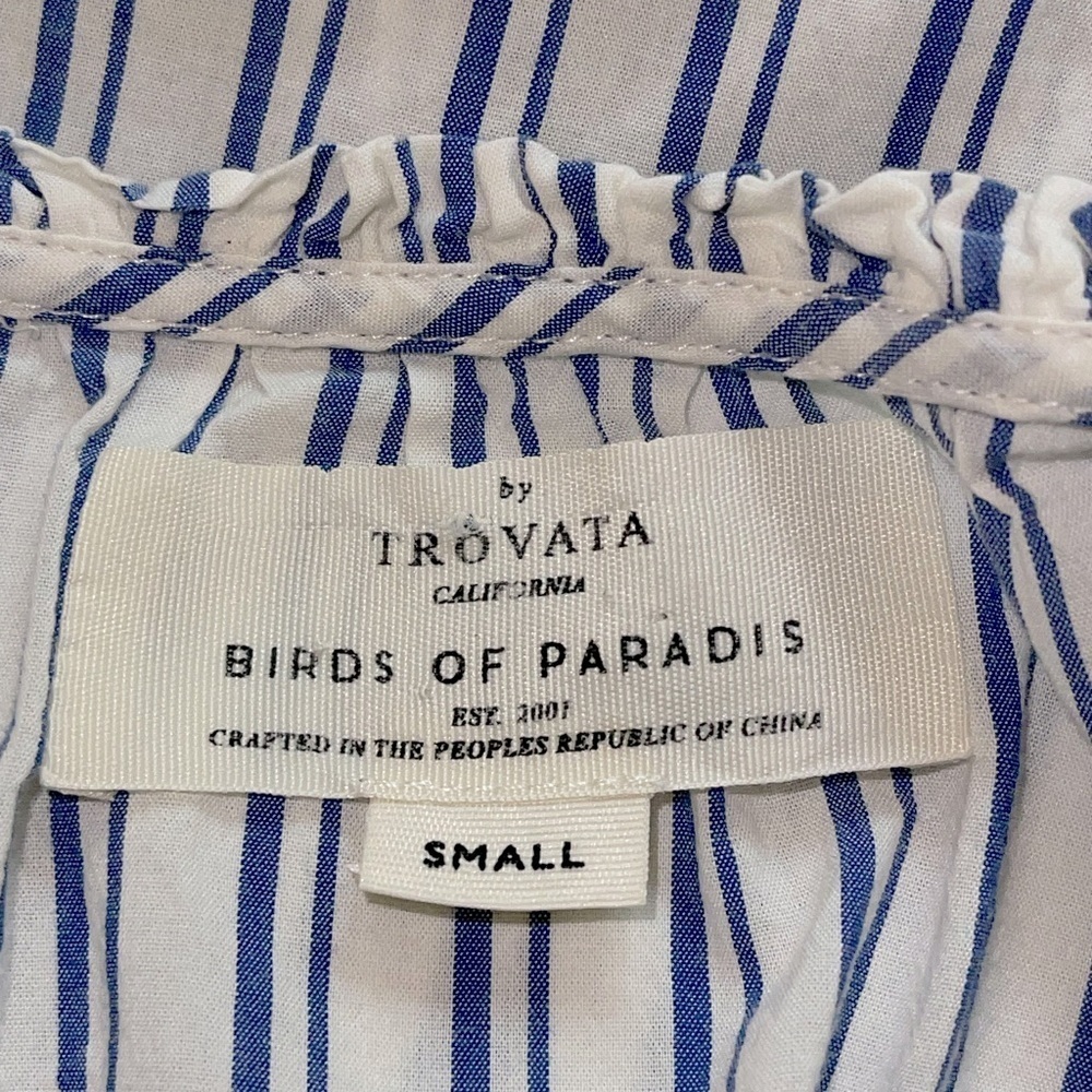 Trovata Birds of Paradise June Blouse in Swim Stripe Sz. Small - Picture 12 of 14